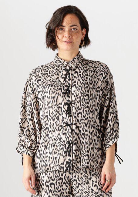 Beige JANSEN AMSTERDAM  ROBINE BLOUSE WA 798 3/4 SLEEVE BOWDETAILS - large