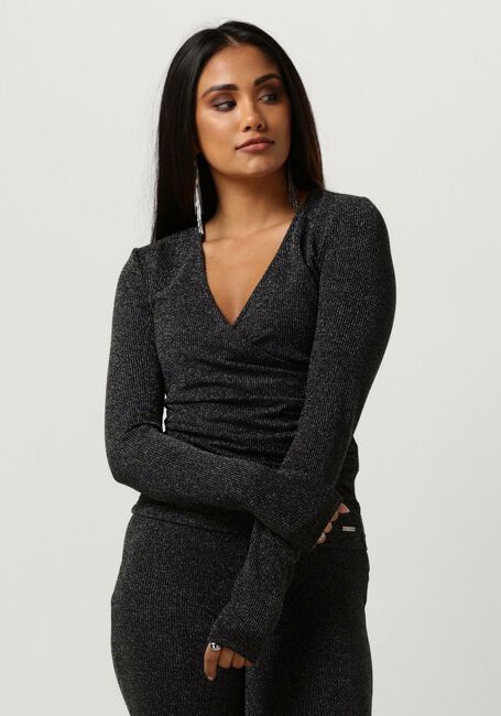 COLOURFUL REBEL Haut FAY LUREX FAKE WRAP TOP en argent - large