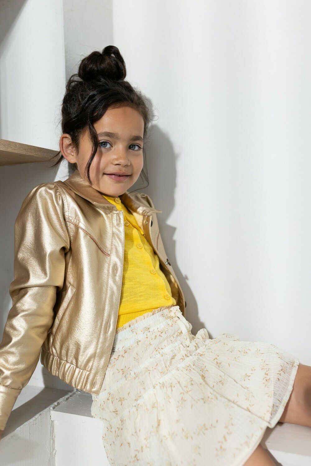 LIKE FLO Veste en cuir IMI LEATHER JACKET en or - large