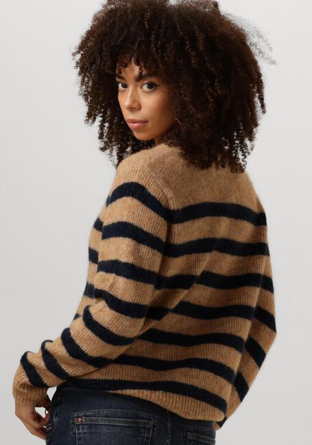 Bruine MOS MOSH Trui THORA STRIPE CREWNECK KNIT - large