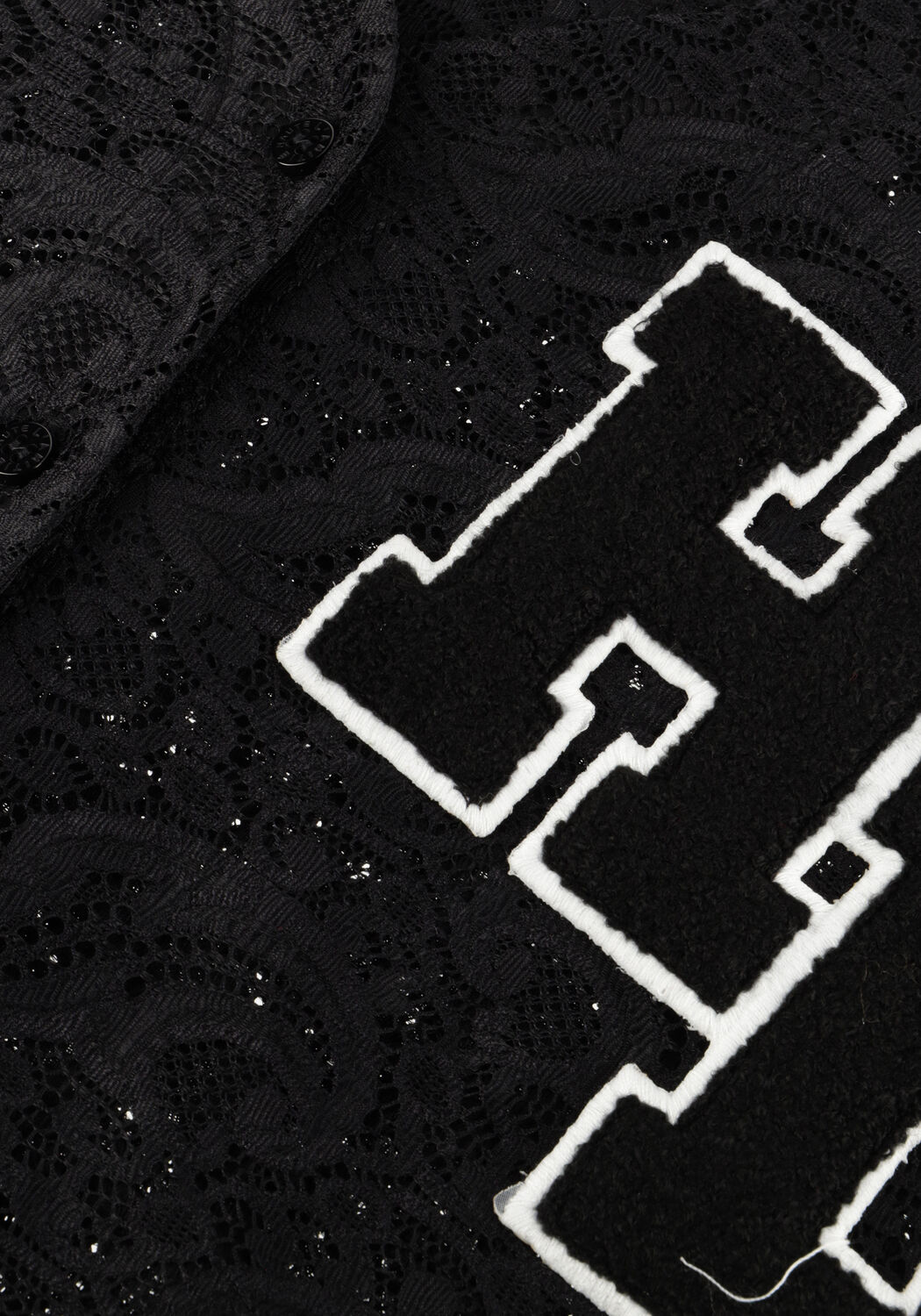 Zwarte HAUTE L'AMITI&Eacute; Top COURT LACE TEE - large