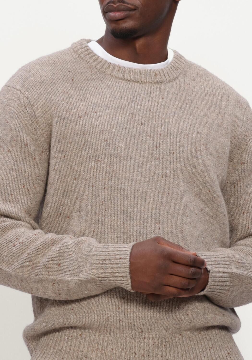 SELECTED MEN Pull SLHCODY LS KNIT CREW NECK en beige - large