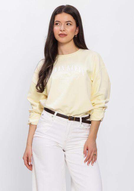 CALVIN KLEIN Pull LOGO GRAPHIC CREWNECK SWEATSHIRT en jaune - large