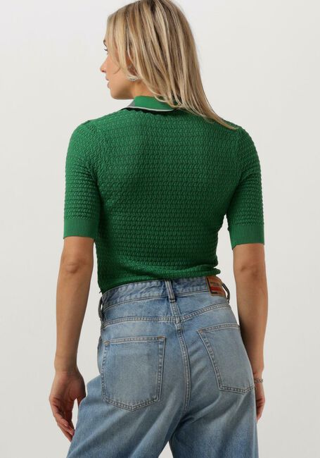 SCOTCH & SODA Polo POINTELLE COLLARED KNITTED TEE en vert - large