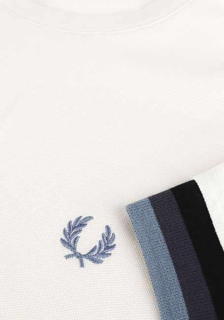 FRED PERRY T-shirt STRIPED CUFF PIQUE T-SHIRT Blanc - large