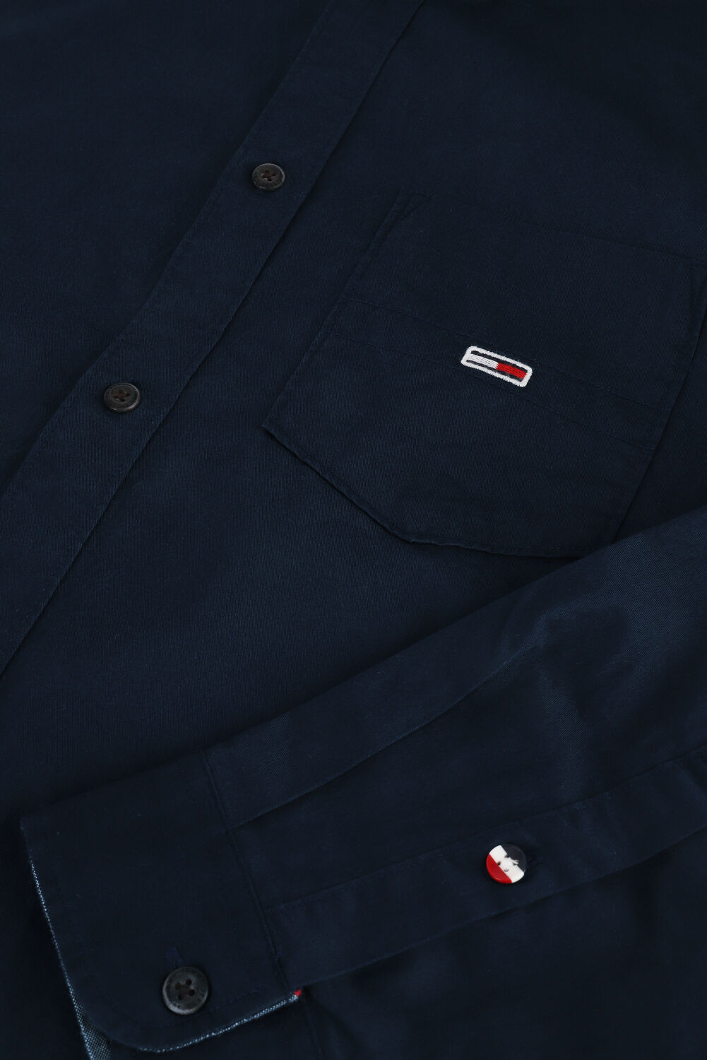 Donkerblauwe TOMMY JEANS Casual overhemd TJM ESSENTIAL LIGHT TWILL SHIRT - large