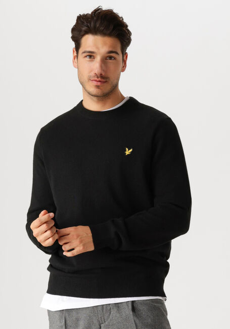 LYLE & SCOTT Pull LAMBSWOOL BLEND CREW NECK JUMPER en noir - large
