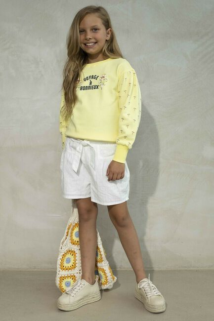 Witte LIKE FLO Broeken/jumpsuits WOVEN SHORT WITH BELT - large