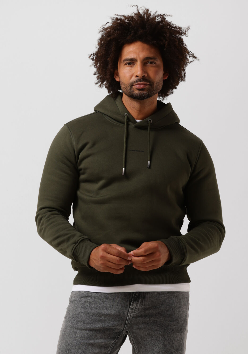 PUREWHITE Chandail PURE LOGO HOODIE Vert fonce Omoda