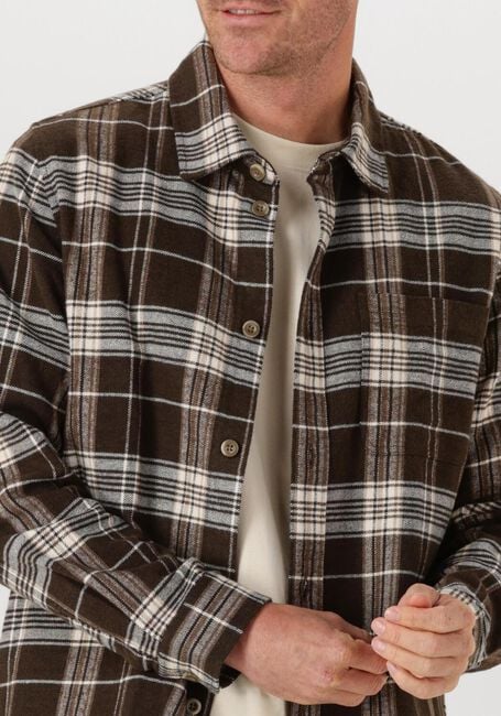 LES DEUX LENNON CHECK OVERSHIRT Surchemises en taupe - large