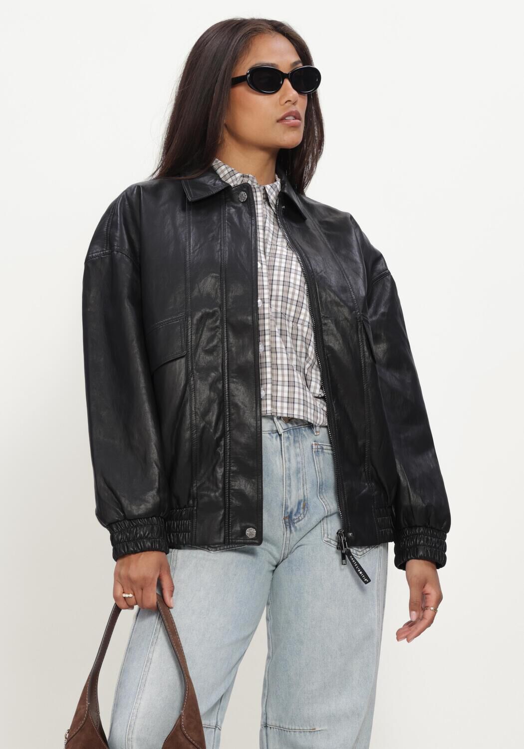 Zwarte HAUTE L'AMITI&Eacute; Jack RIZZ PU JACKET - large