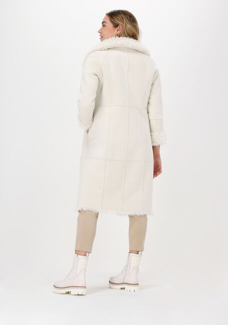 Creme BEAUMONT Teddy jas LONG REVERSIBLE LAMMY MIX COAT - large