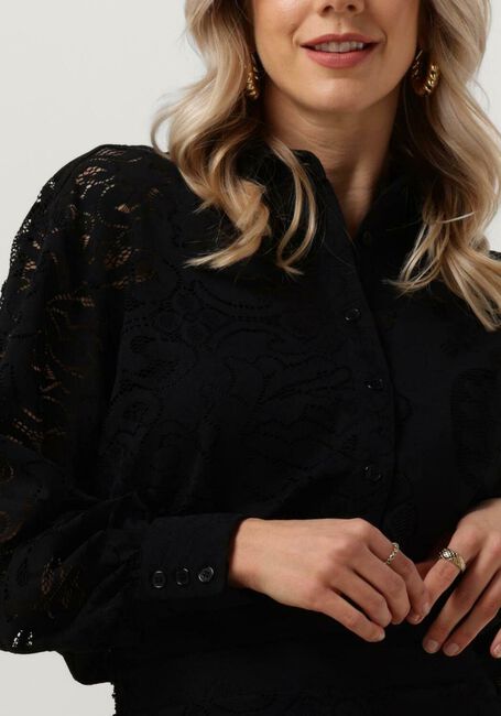 ALIX THE LABEL LADIES KNITTED HEAVY LACE BLOUSE Blouses en noir - large