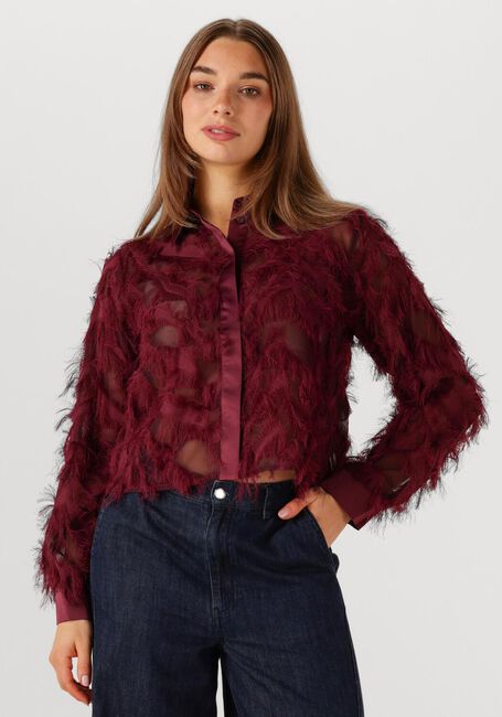 SELECTED WOMEN SLFMYLINE LS FLUFFY CROPPED SHIRT Blouses Bordeaux - large