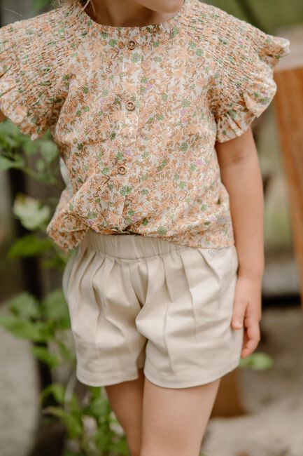 DAILY7 Blouse SHORT SLEEVE FLOWER Sable - large
