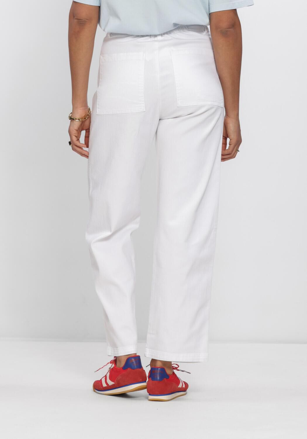 PENN & INK Pantalon large TROUSERS en blanc - large