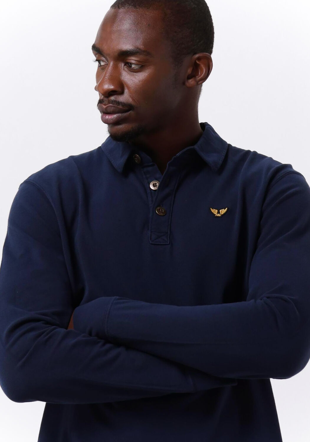 blauwe pme legend polo long sleeve polo pique garment dye