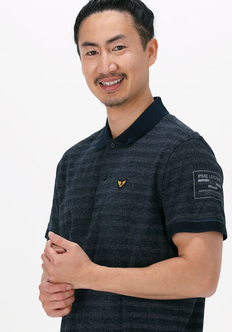 PME LEGEND Polo SHORT SLEEVE POLO JACQUARD PIQUE Bleu foncé - large