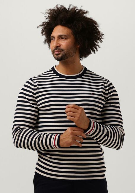 Blauwe TOMMY HILFIGER Trui 1985 CREW NECK SWEATER - large