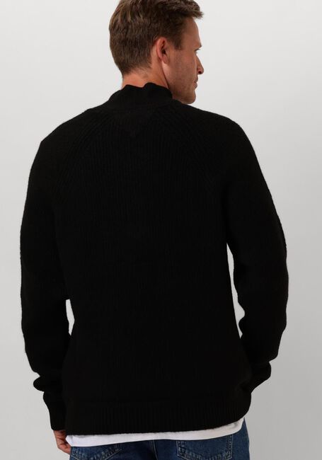 TOMMY JEANS Pull TJM REG 1/4 ZIP RAGLAN BADGE en noir - large