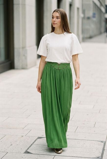 LOUIZON Jupe maxi FAKRA en vert - large