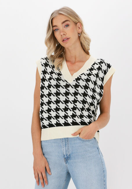 Zwarte NA-KD Spencer KNITTED HOUNDSTOOTH VEST - large
