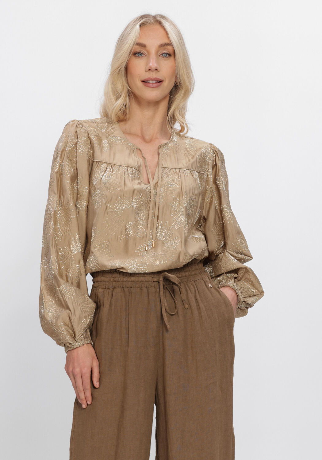 NUKUS KAOUTAR BLOUSE EMBROIDERY Blouses Sable - large