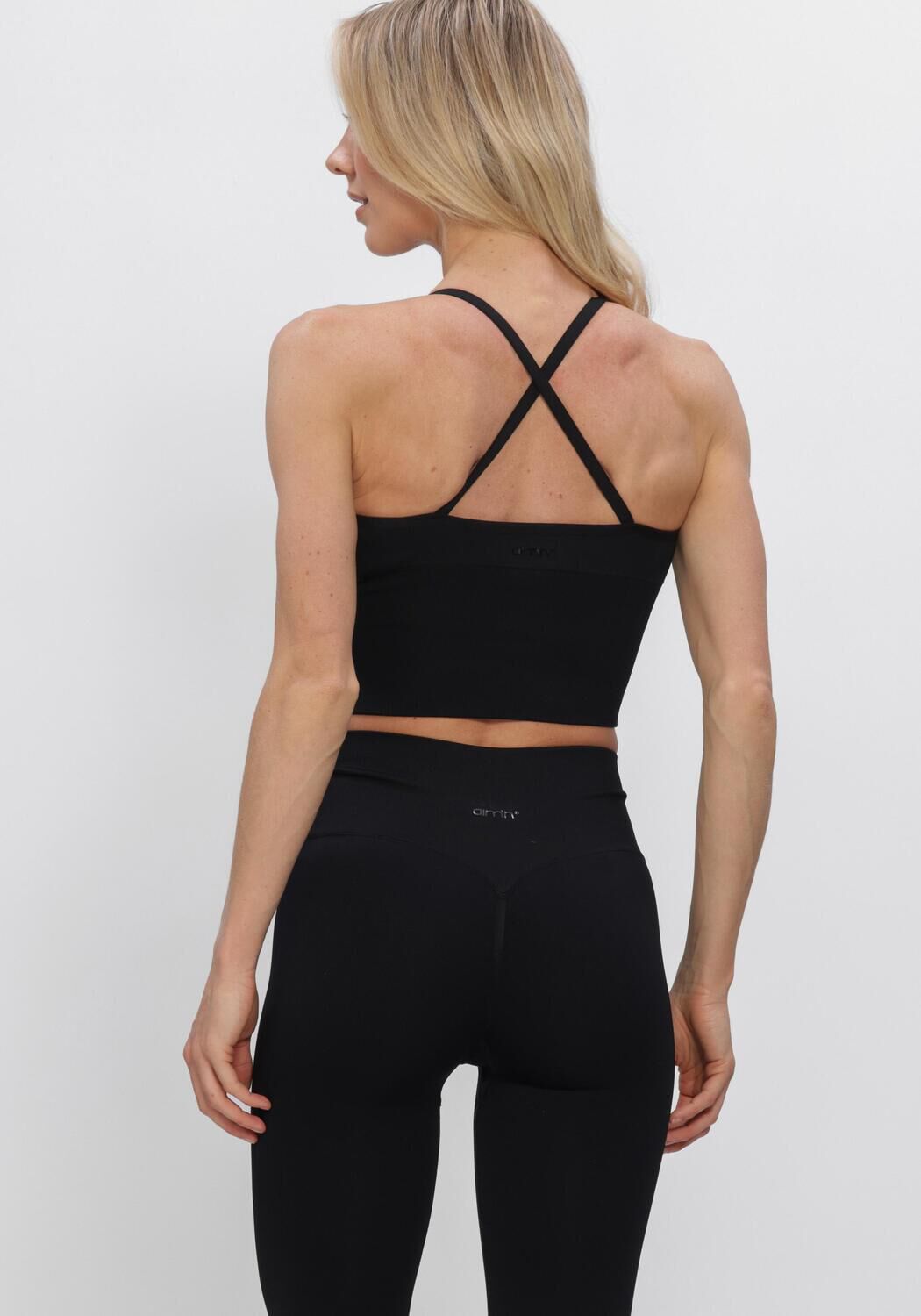 Zwarte AIM'N Tops & T-shirts SHAPE SEAMLESS CROSS BACK BRALETTE - large