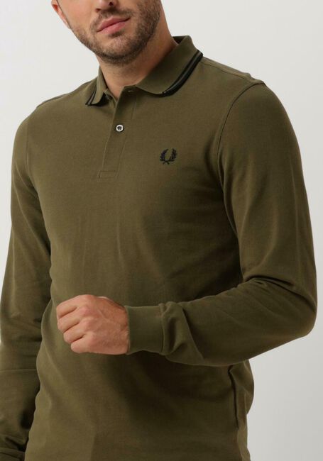 FRED PERRY Polo LS TWIN TIPPED SHIRT en vert - large