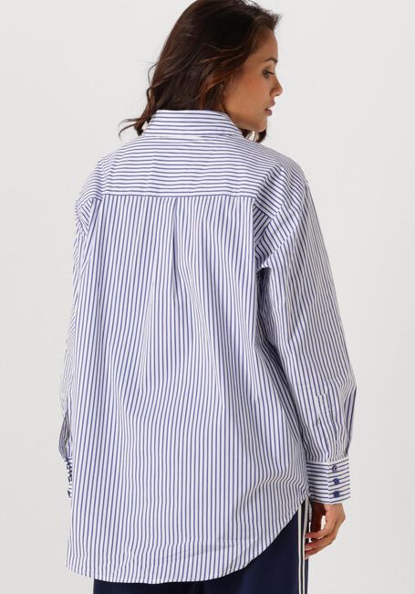 Blauwe HAUTE L'AMITIÉ  STRIPE CHEST LOGO SHIRT - large