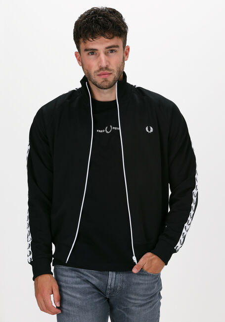 FRED PERRY Gilet TAPED TRACK JACKET en noir - large