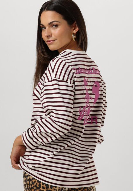 COLOURFUL REBEL Haut MOTHER EARTH STRIPE LONGSLEEVE TEE en rouge - large