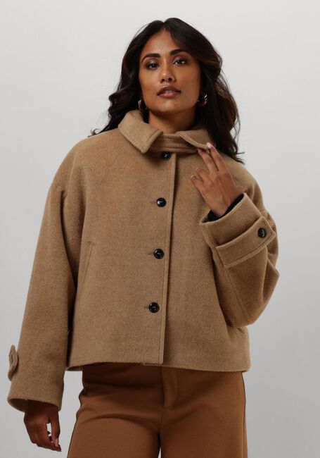 RUBY TUESDAY Jack MARA SHORT WOOLEN JACKET COLLAR en marron - large