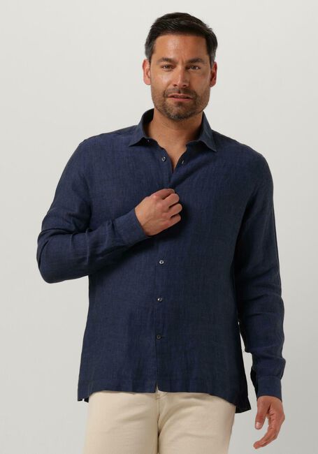 GENTI Chemise décontracté LINNEN S7054-1120 Bleu foncé - large