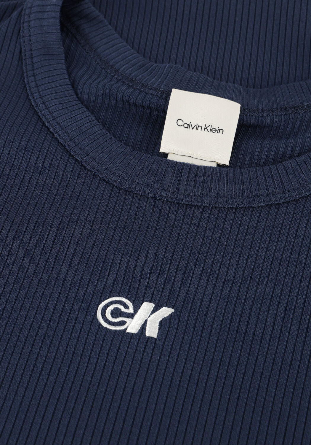 CALVIN KLEIN T-shirt A-MODAL RIB TEE Bleu fonc&eacute; - large
