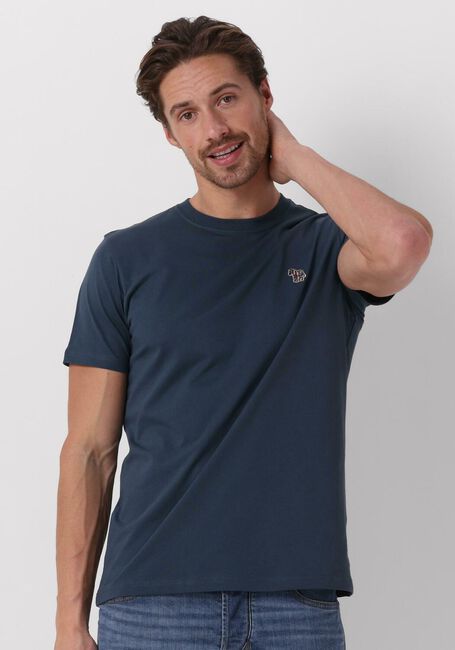 PS PAUL SMITH Polo MENS SLIM FIT SS TSHIRT ZEBRA BADGE en bleu - large
