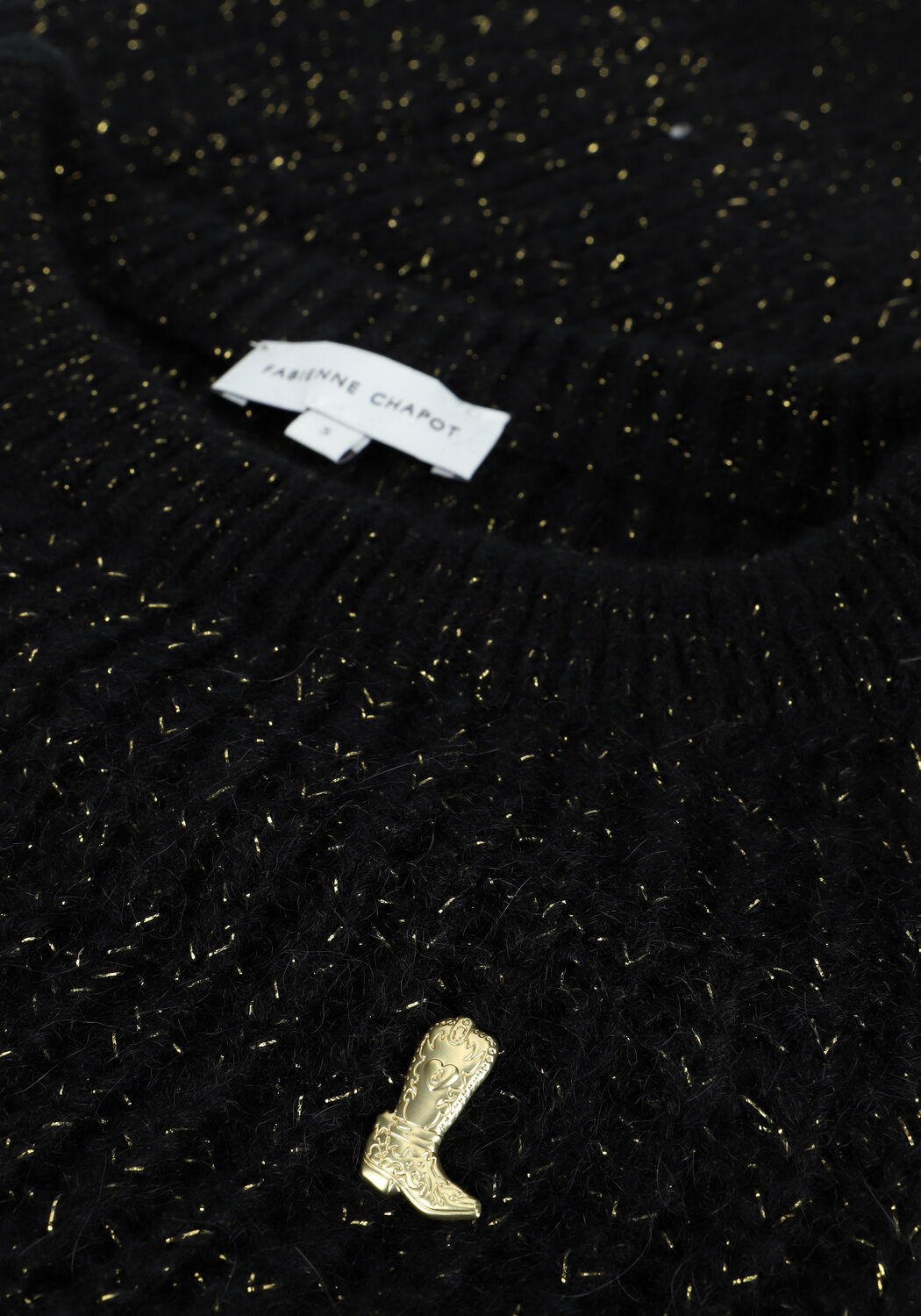 Zwarte FABIENNE CHAPOT Trui STARRY LUREX PULLOVER - large