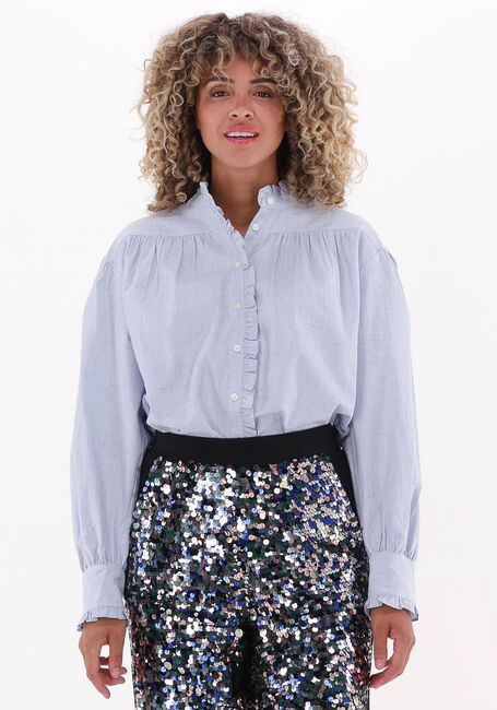 SCOTCH & SODA RUFFLE PLACKET SEASONAL SHIRT Blouses Bleu clair - large