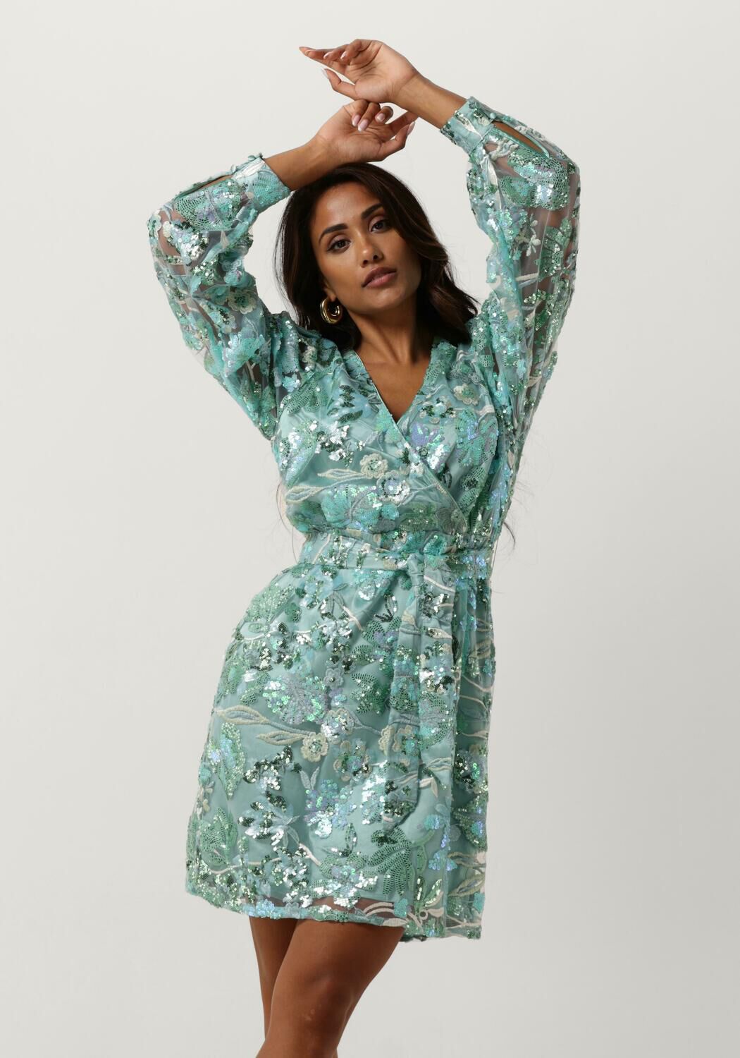 Groene FREEBIRD Mini jurk DIEKE Omoda
