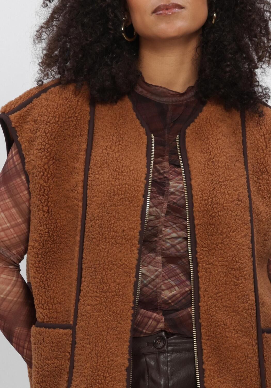 SUMMUM Gilet BODYWARMER BONDED TEDDY en marron - large