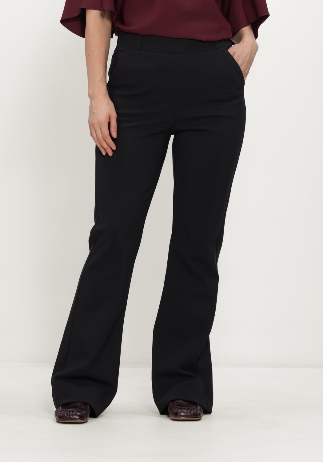 Zwarte STUDIO ANNELOES Flared broek Flair winter bonded trousers