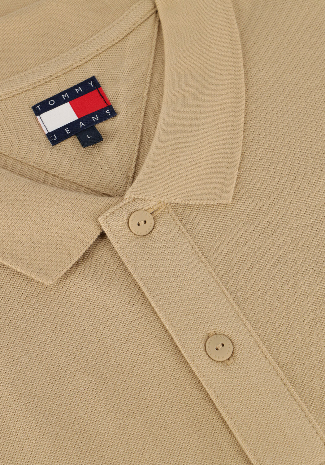 Beige TOMMY JEANS Polo TJM SLIM PLACKET POLO EXT - large
