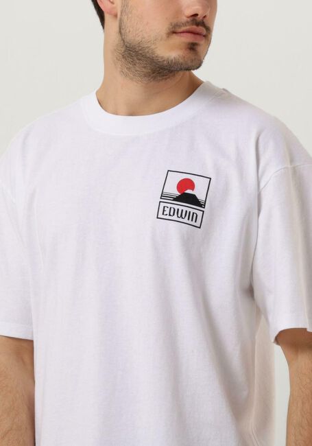 EDWIN T-shirt SUNSET ON MT FUJI TS SINGLE JERSEY en blanc - large