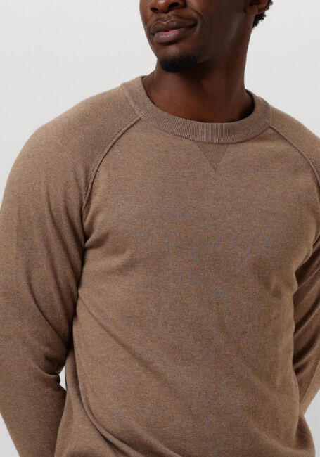 SAINT STEVE Pull PELLE en taupe - large