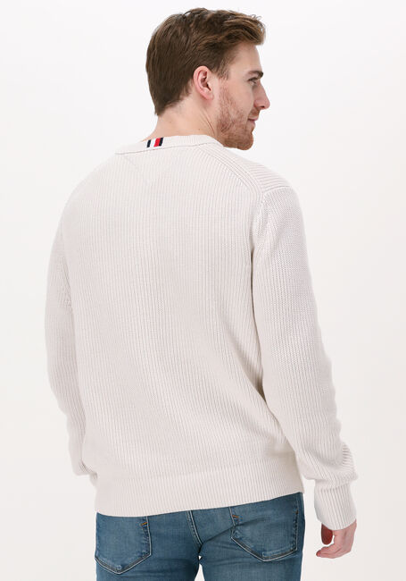 TOMMY HILFIGER Pull RIB TEXTURE CREW NECK en beige - large