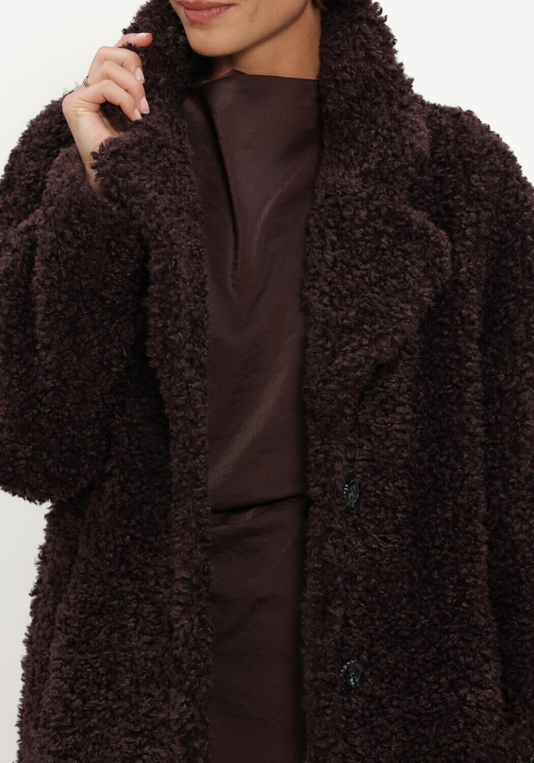 BEAUMONT Manteau Teddy SASHA LONG COAT en marron - large