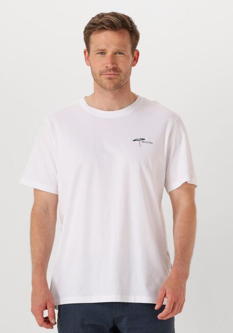 Witte SELECTED HOMME T-shirt SLHASPEN EMB SS O-NECK TEE - large