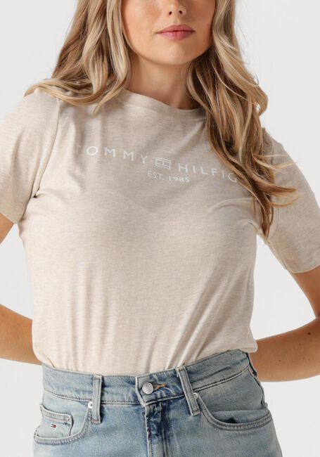 TOMMY HILFIGER T-shirt REG CORP LOGO C-NK en beige - large