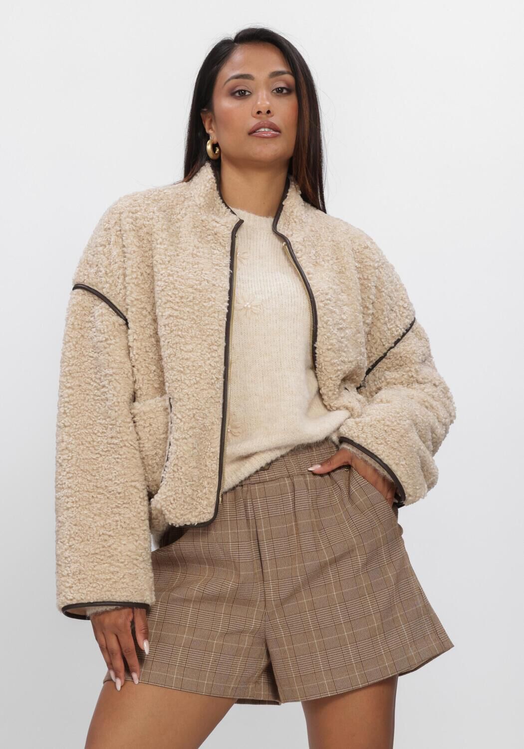 NUKUS Manteau Teddy HEINEKE JACKET en beige - large