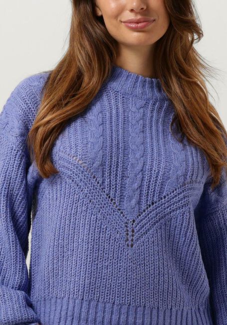 Blauwe OBJECT Trui OBJNOVA STELLA CABLE KNIT PULLOVER NOOS - large